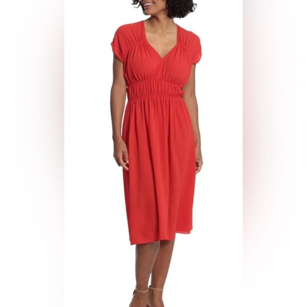 NWT LONDON TIMES‎ T6099M V Neck Cap Sleeve A-Line Dress Size 10